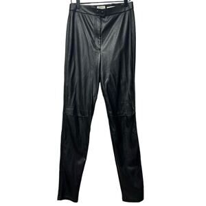 Aritzia Wilfred Free High Rise Black Faux Leather Pants Size 8 Club Night Out